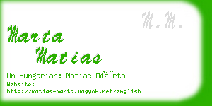 marta matias business card